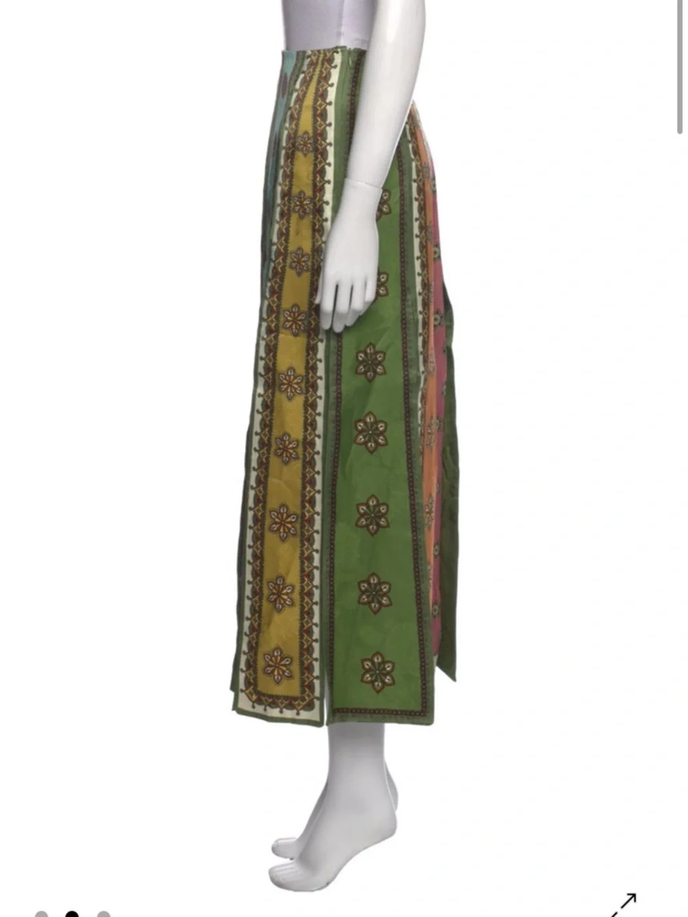 Alemais Contina Boho Maxi Skirt in Green, Pink, Peach and Light Blue 2 - Picture 5 of 5